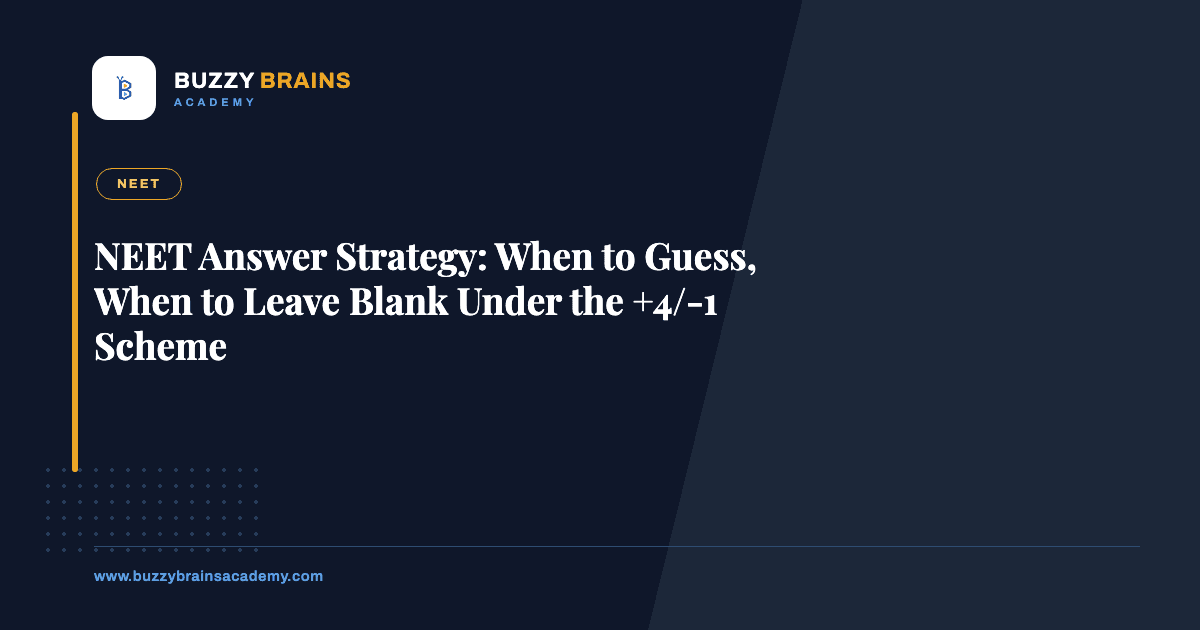 NEET Answer Strategy: When to Guess, When to Leave Blank Under the +4/-1 Scheme