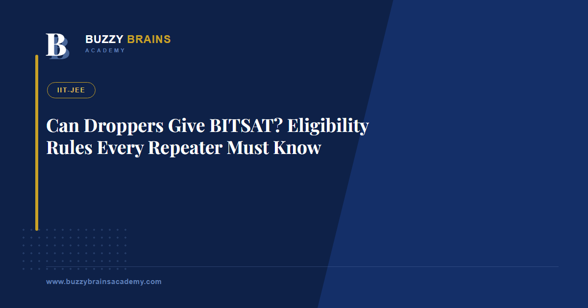 Can Droppers Give BITSAT? Eligibility Rules Every Repeater Must Know