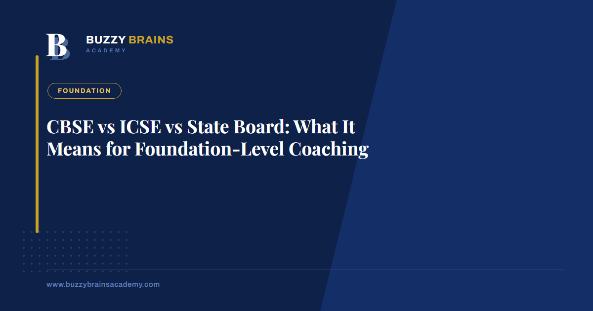 CBSE vs ICSE vs State Board: What It Means for Foundation-Level Coaching