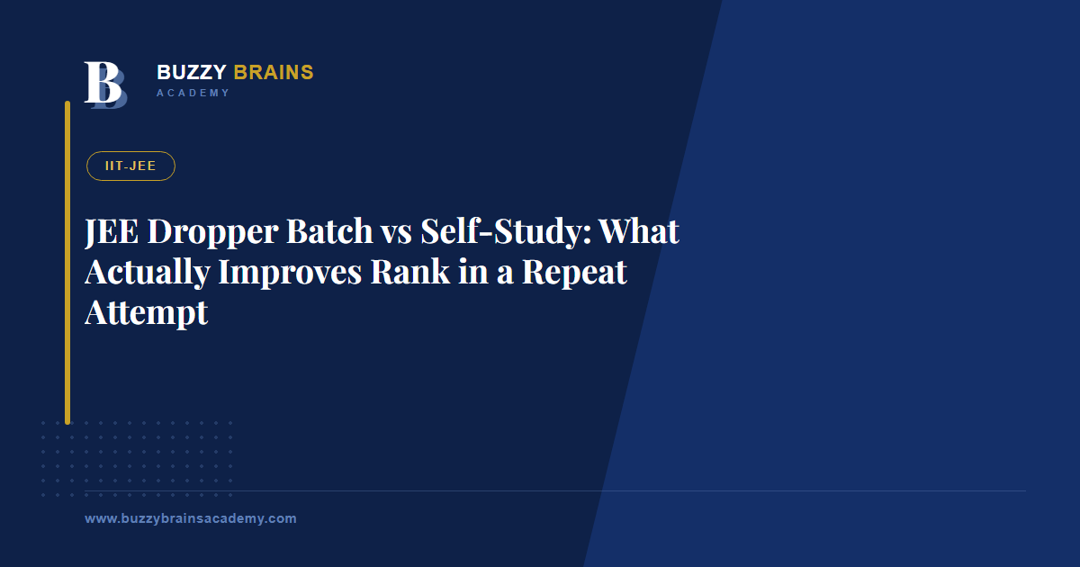 JEE Dropper Batch vs Self-Study: What Actually Improves Rank in a Repeat Attempt
